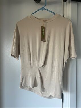 OGL Neutral Beige Short Sleeve Crewneck Top